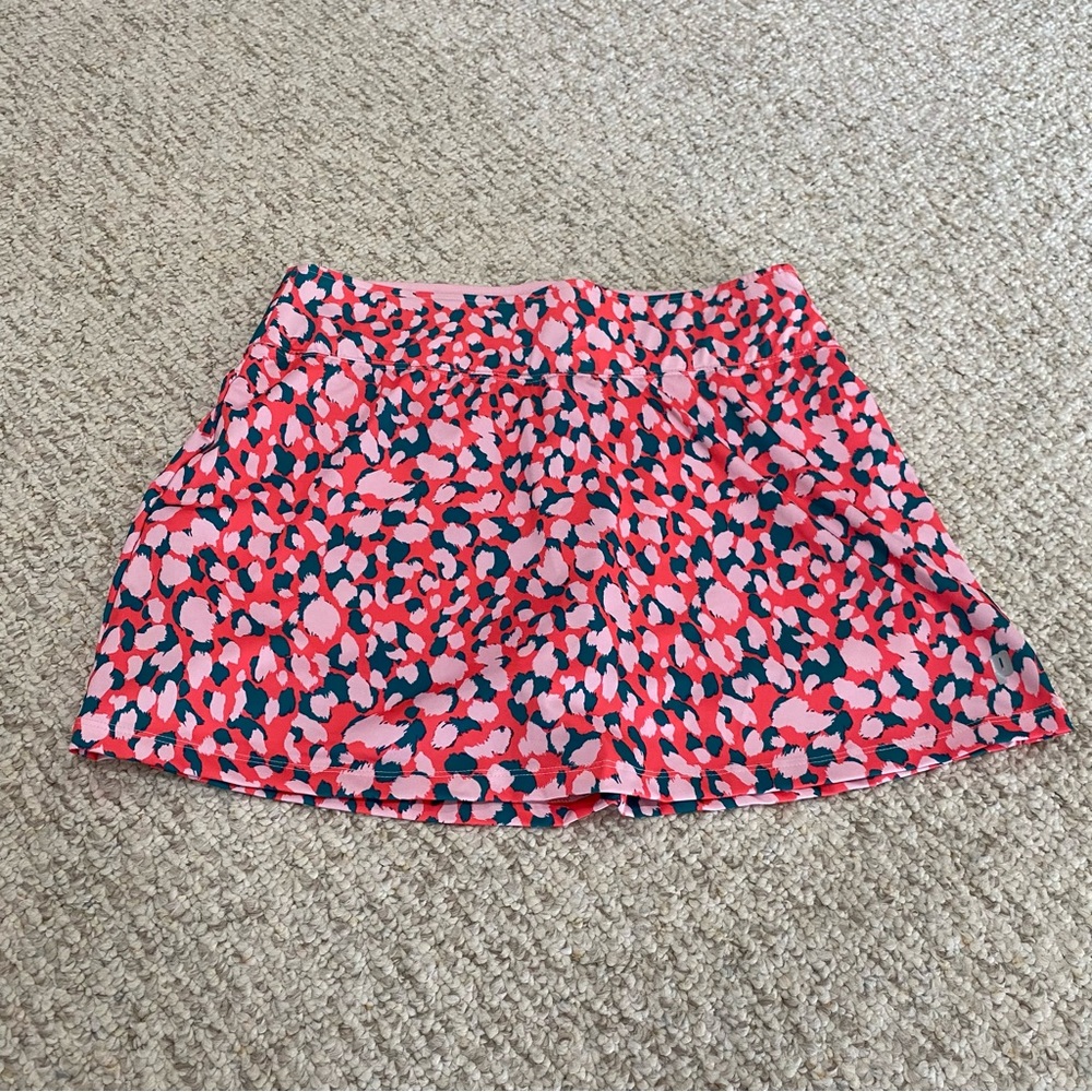 Prince Activewear Tenniscore Cheetah Print Sporty A-line Compression Skort